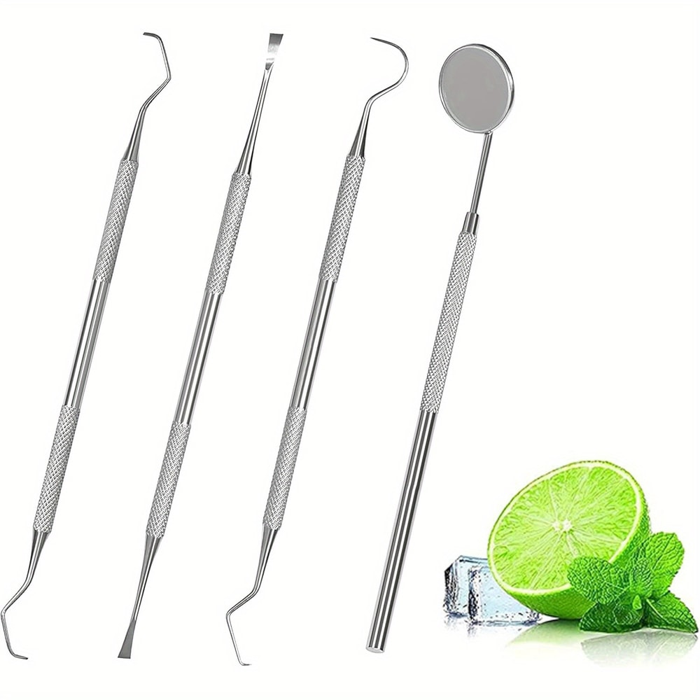 Tooth Cleaning Kit With Tongue Scraper Tweezers Toothpick Tools Non Slip Handle And Convenient Sto 5