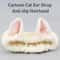 Soft Coral Plush Hairband With Cute Cat Bow Perfect Makeup And Face Wash Headband 2