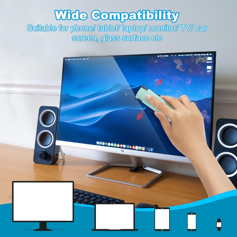 Portable Phone Screen Cleaner Spray Microfiber Cloth Set For Tablets Phones Glass Surfaces 0