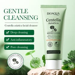 centella asiatica facial cleanser moisturizing & oil control face wash foam for clear hydrated skin