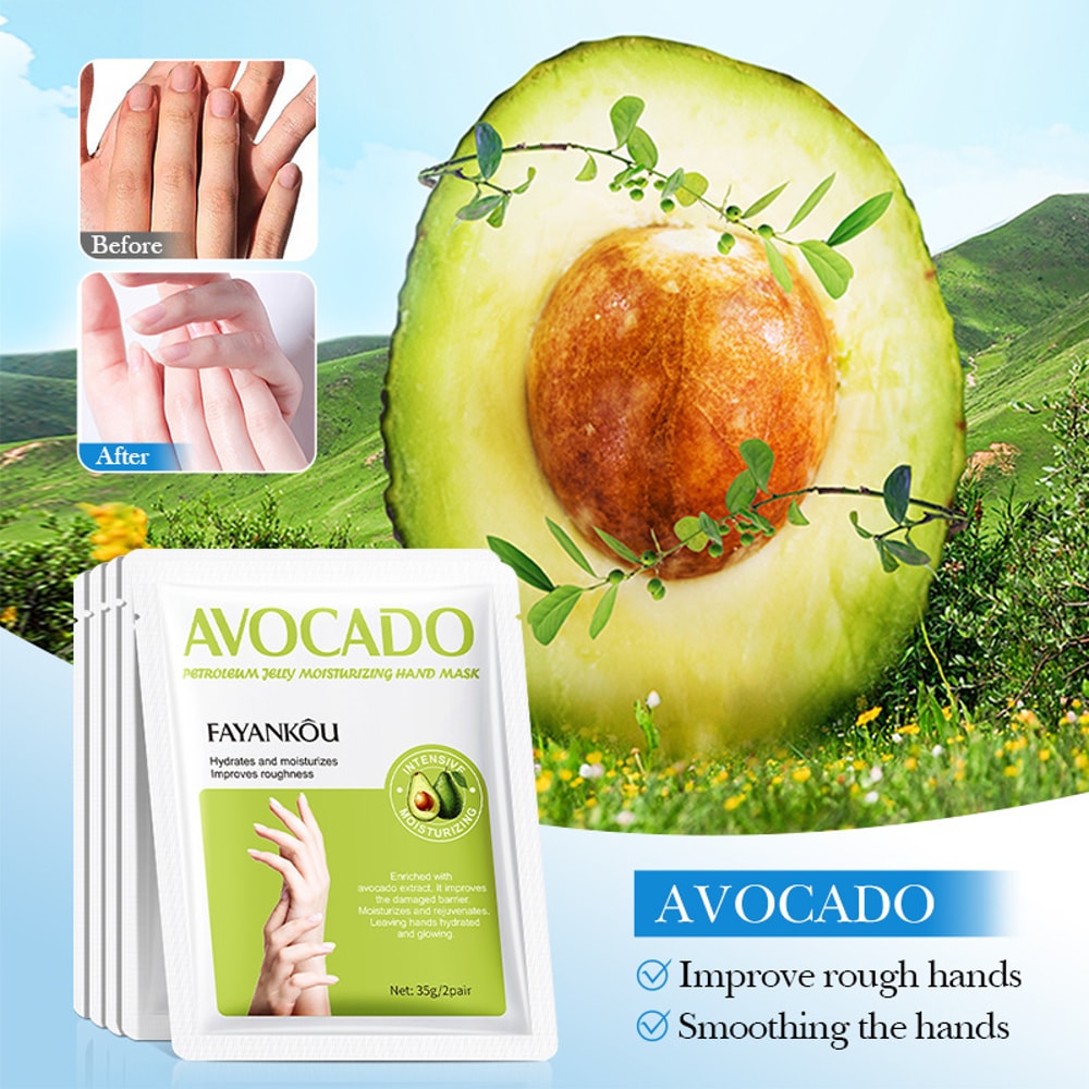 Avocado Hand Mask For Moisturizing Skin Renewal Nourishing Dead Skin Remover 4