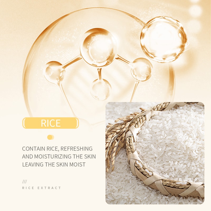 Rice Raw Pulp Facial Cleanser Moisturizing Brightening Face Wash Foam 3