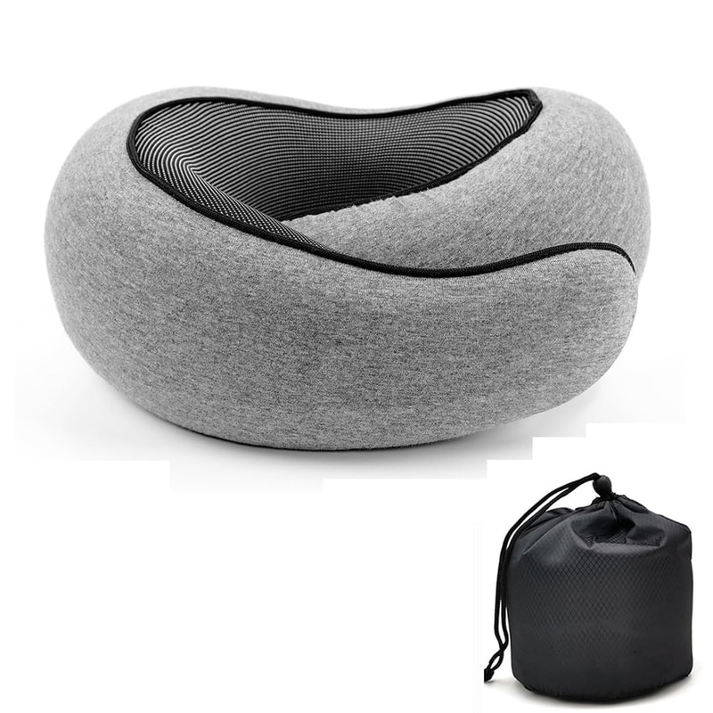 Memory Foam Travel Neck Pillow Adjustable U Shaped Snail Style For Comfortable Sleep On The Go 7