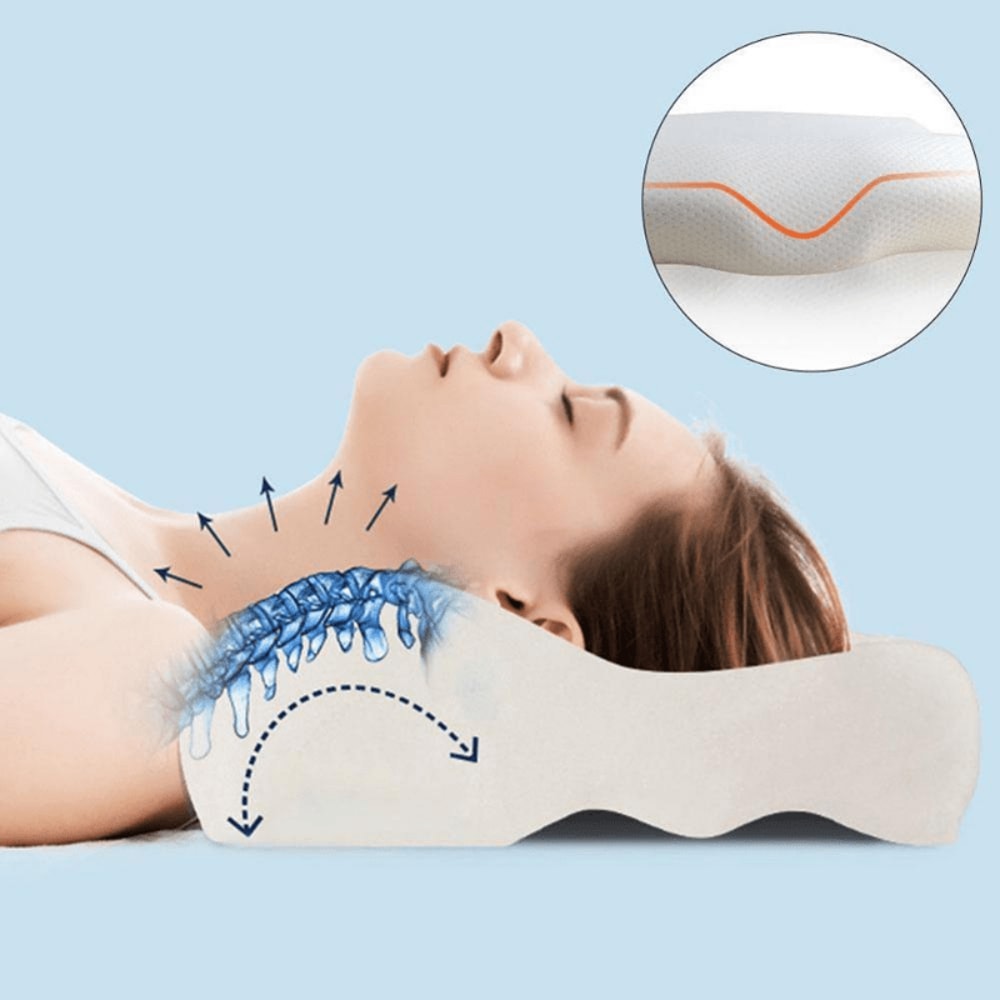 Memory Foam Orthopedic Neck Pillow For Pain Relief Ergonomic Cervical Support Pillow For Side And B 3