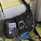 Vintage Star Pattern Canvas Underarm Bag For Women Retro Shoulder Chain Purse 4