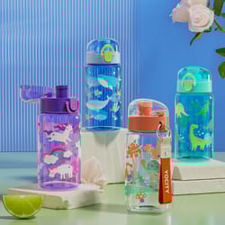 portable leakproof cartoon water bottle with strap for kids