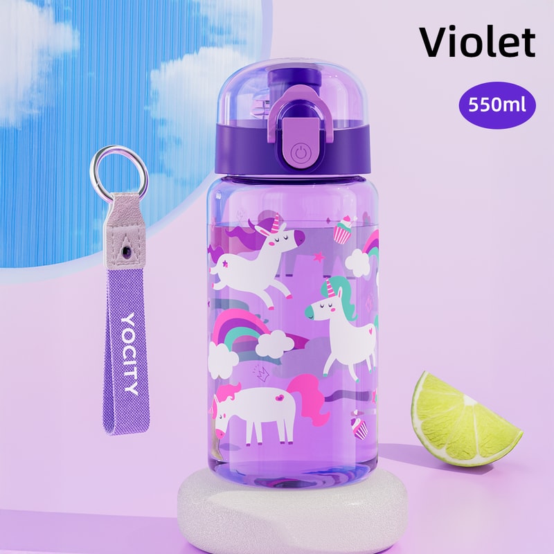 Portable Leakproof Cartoon Water Bottle With Strap For Kids 6