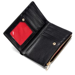 slim womens wallet with zipper coin pocket and rfid blocking