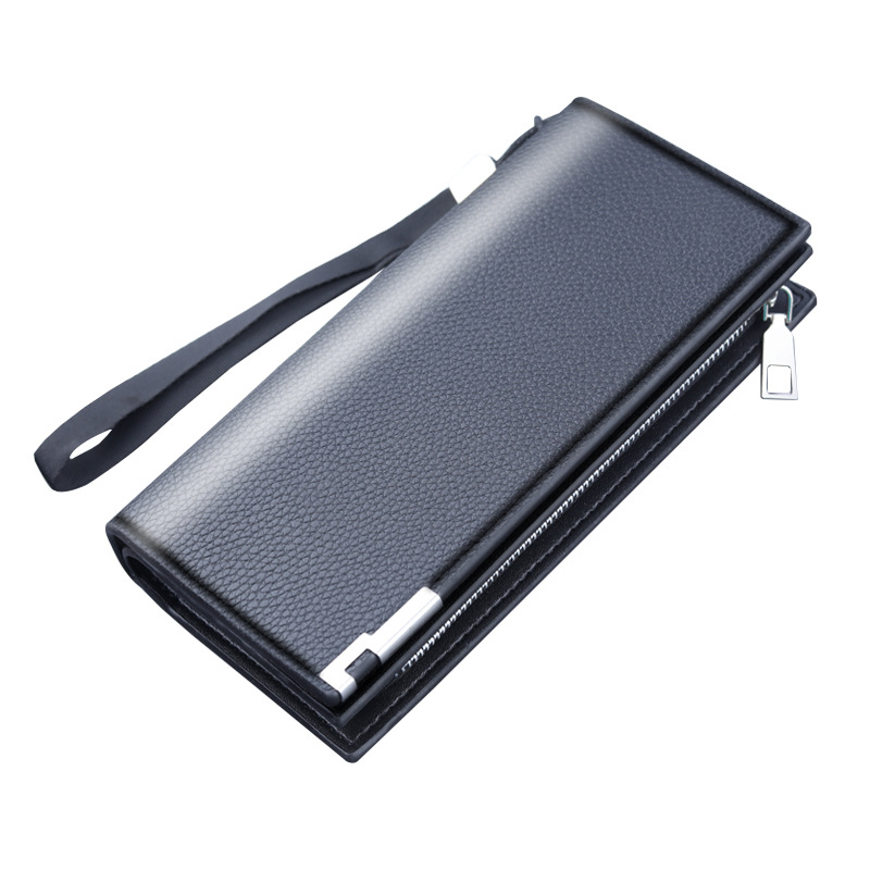 Mens PU Long Clutch Wallet Bag With Zipper Card Coin Holder 3