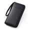 Premium RFID Blocking Leather Long Wallet For Men Zipper Clutch Organizer With Credit Card ID Hold 2
