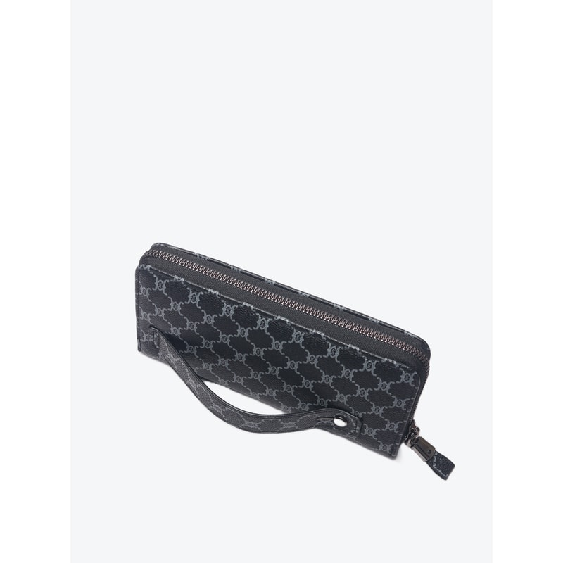 Premium Mens Long Zipper Wallet With Geometric Design Large Capacity 1