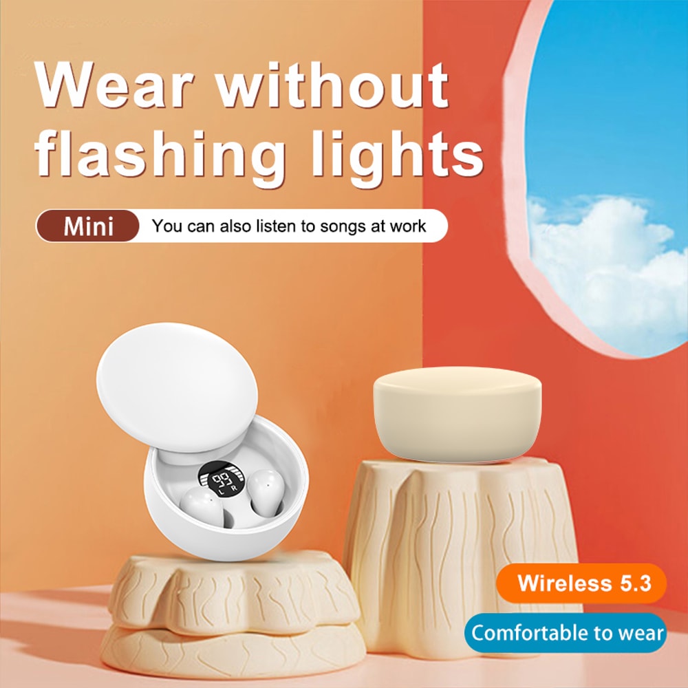 Invisible Wireless Earbuds Small Sleeping Sport Earphones with Deep Bass