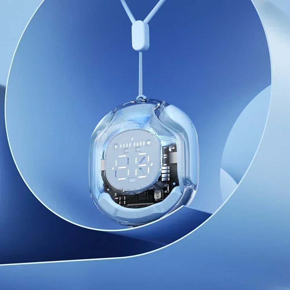 Wireless Bluetooth Headphones with Transparent ENC LED Display & Stereo Sound