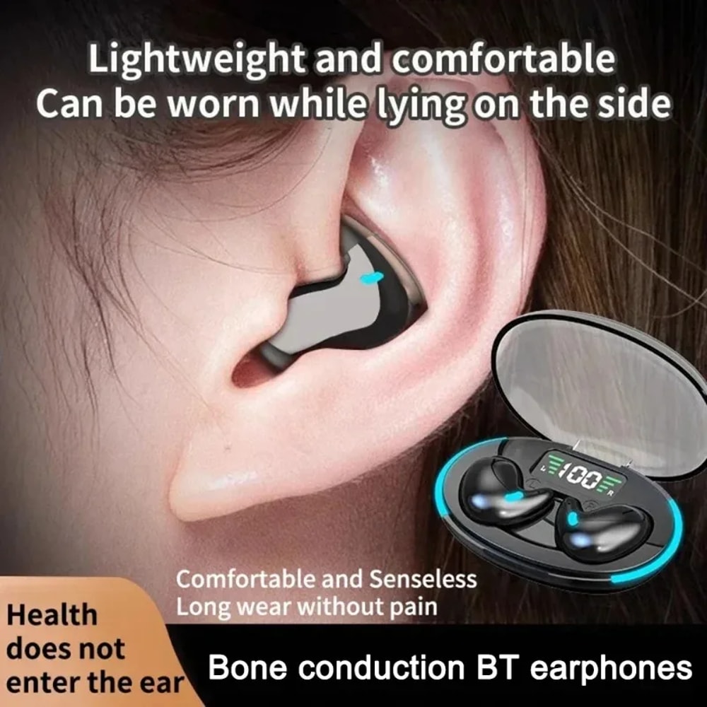 Mini Invisible Sleep Wireless Earbuds with Noise Cancelling & Touch Control