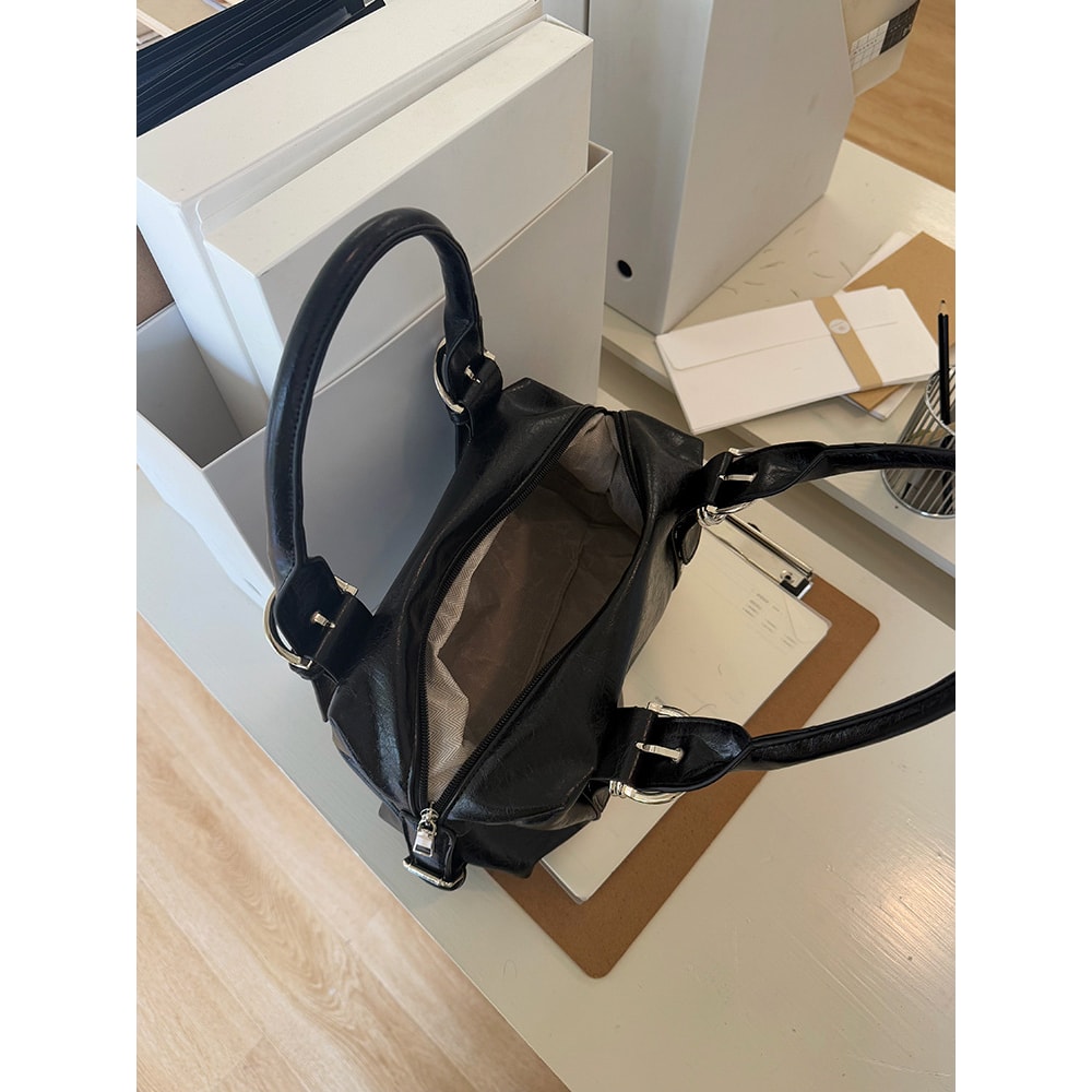 Fashion Rivet Womens PU Leather Shoulder Bag Large Underarm Handbag 1