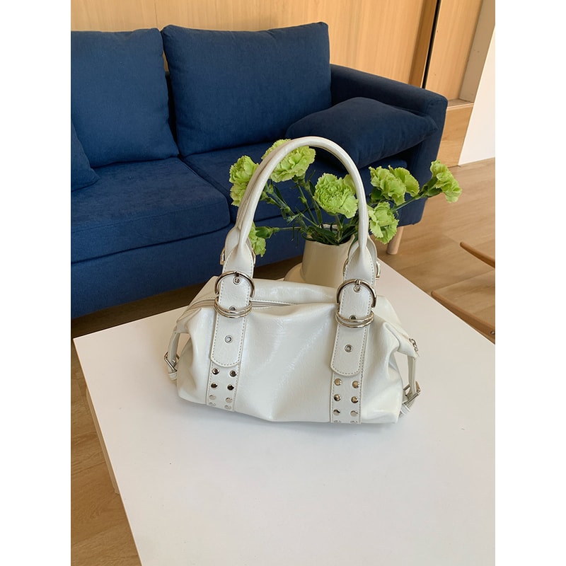 Fashion Rivet Womens PU Leather Shoulder Bag Large Underarm Handbag 5