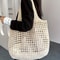 Large Crochet Tote Bag For Women Hollow Woven Shopping Bag With Comfortable Shoulder Strap For Trav 0