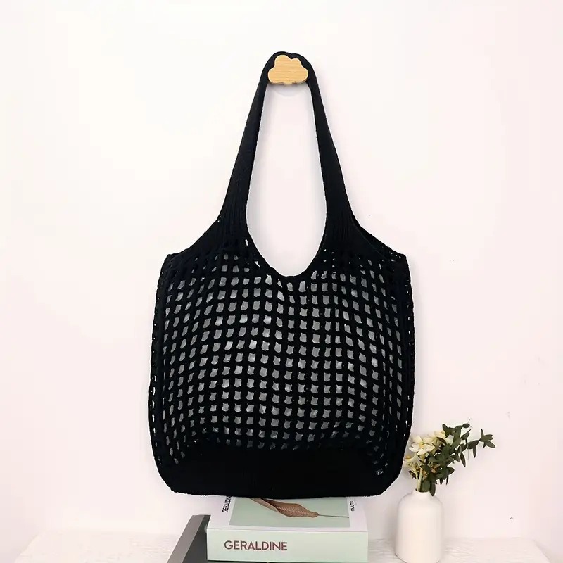 Large Crochet Tote Bag For Women Hollow Woven Shopping Bag With Comfortable Shoulder Strap For Trav 8