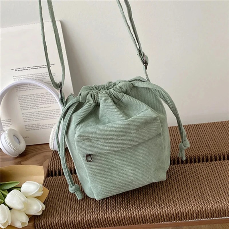 Elegant Style Drawstring Bucket Bag for Women – Casual Crossbody Shoulder Bag