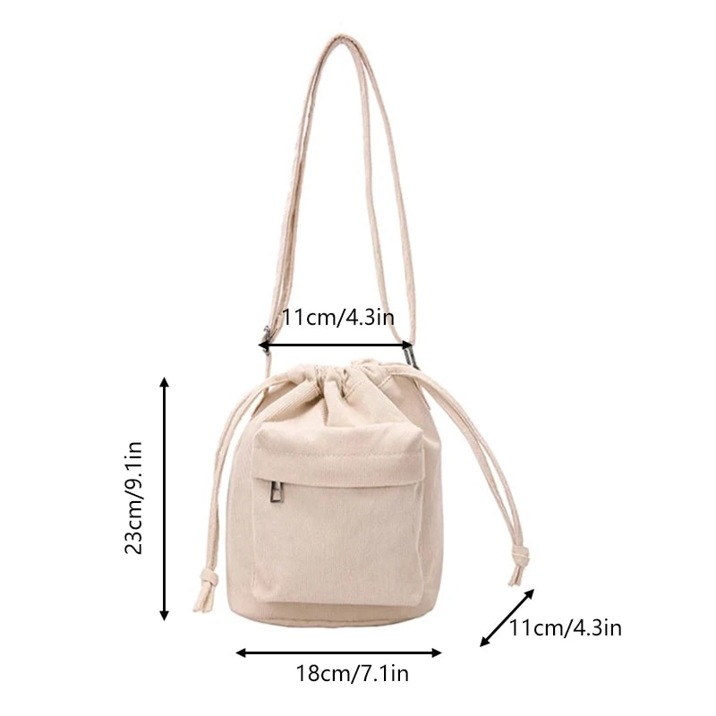 Elegant Style Drawstring Bucket Bag for Women – Casual Crossbody Shoulder Bag