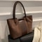 Premium Suede Tote Handbag For Women Stylish Colorblock Shoulder Bag 4
