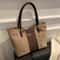 Premium Suede Tote Handbag For Women Stylish Colorblock Shoulder Bag 5