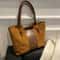 Premium Suede Tote Handbag For Women Stylish Colorblock Shoulder Bag 7