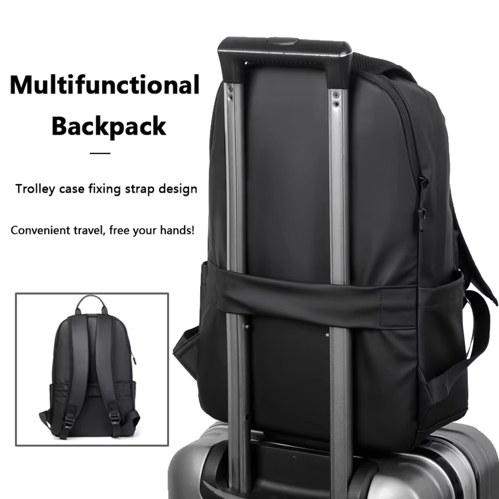 Fashionable PU Leather Backpack for Men High Quality Laptop School Bag, Stylish Mochila Masculina for Teenagers