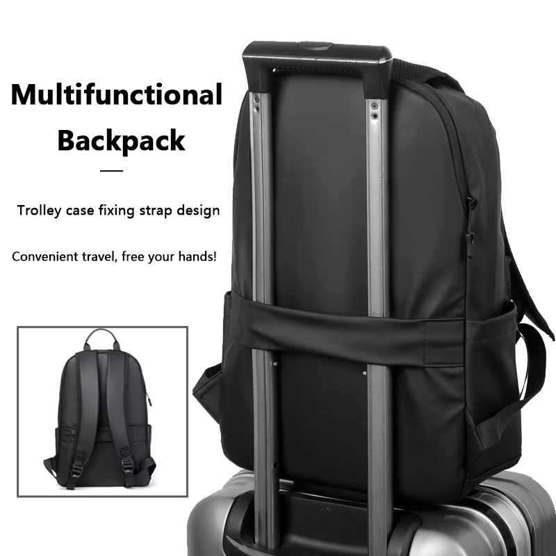 Fashionable PU Leather Backpack for Men High Quality Laptop School Bag, Stylish Mochila Masculina for Teenagers