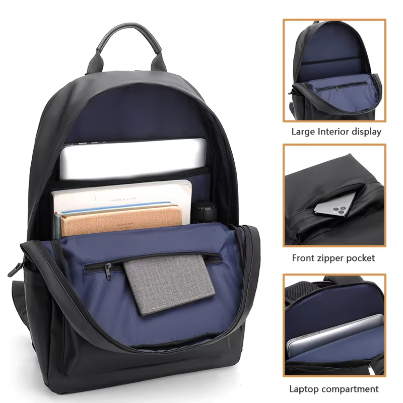 Fashionable PU Leather Backpack for Men High Quality Laptop School Bag, Stylish Mochila Masculina for Teenagers