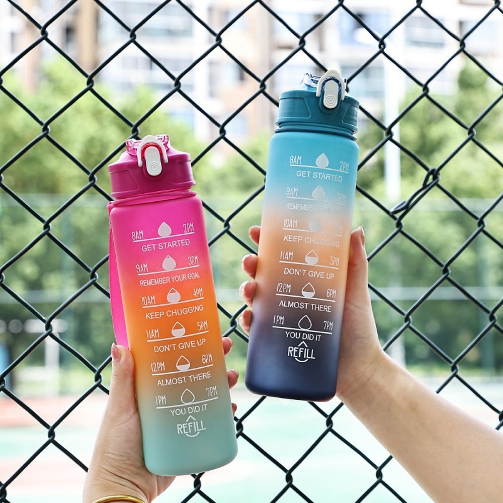 Portable Sports Water Bottle with Scale Heat resistant Kitchen Drinkware