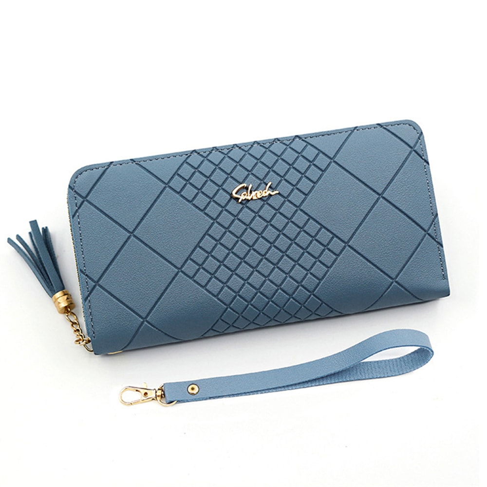 Zipper Coin Purse And Card Holder PU Leather Clutch Wallet With Large Capacity 6