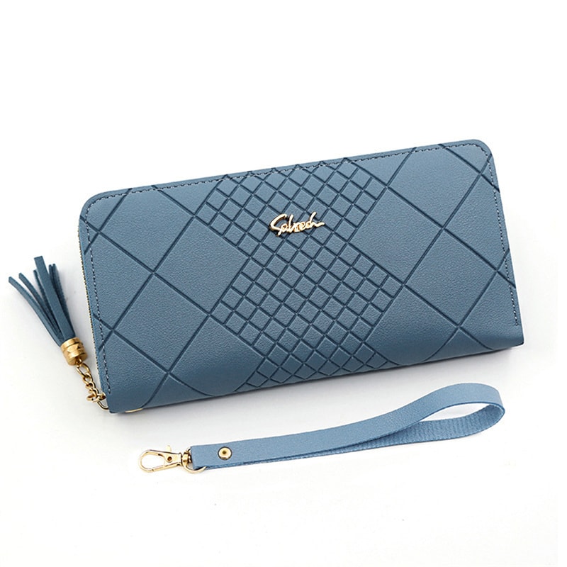 Zipper Coin Purse And Card Holder PU Leather Clutch Wallet With Large Capacity 6