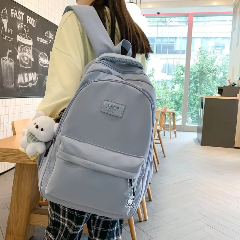 Trendy Waterproof College Backpack For Women High Capacity Laptop Travel Bag 2