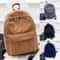 Fashionable Corduroy Backpack for Women Versatile School Travel and Everyday Bag
