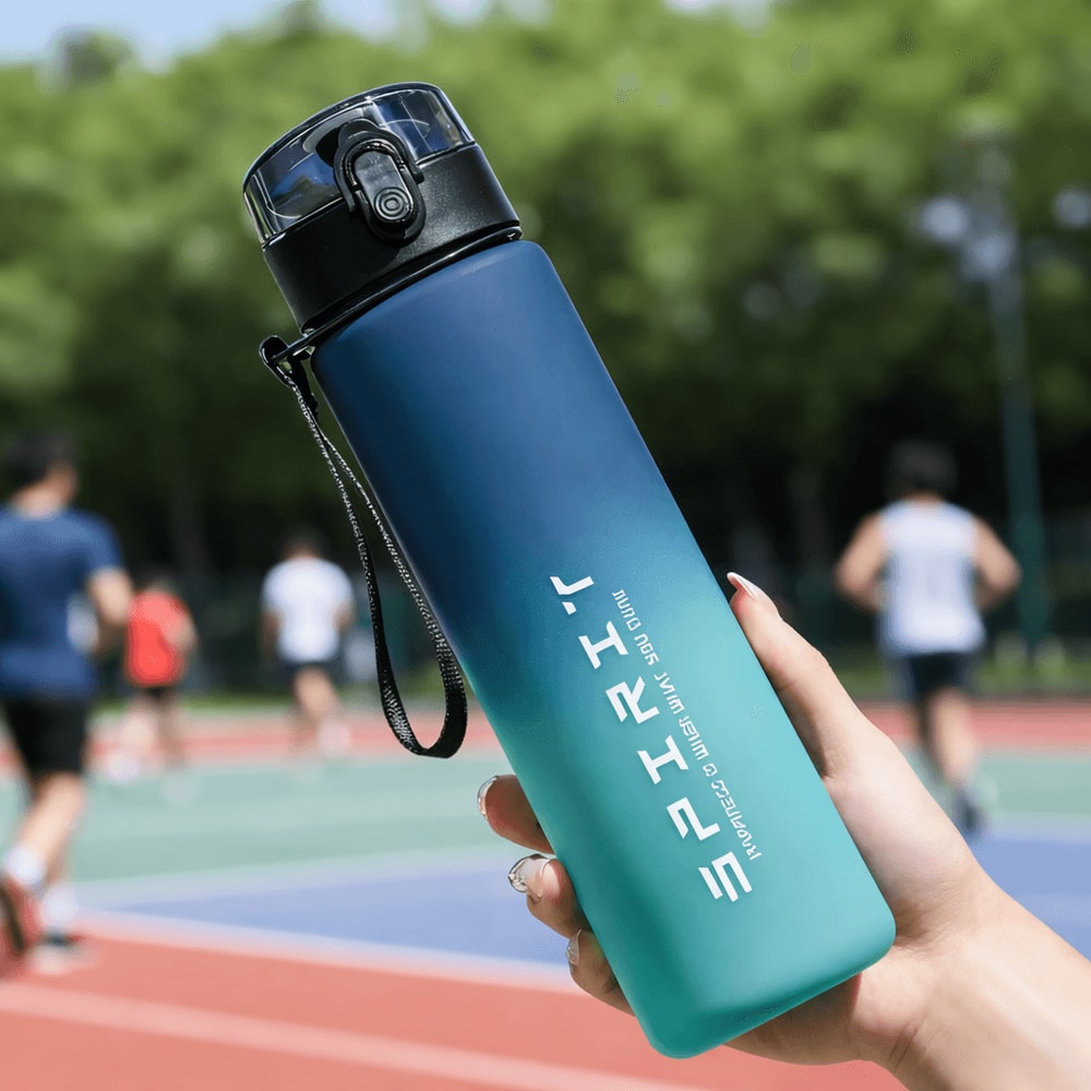Large Capacity Leakproof Sports Water Bottle With Time Marker For Gym Outdoor 3