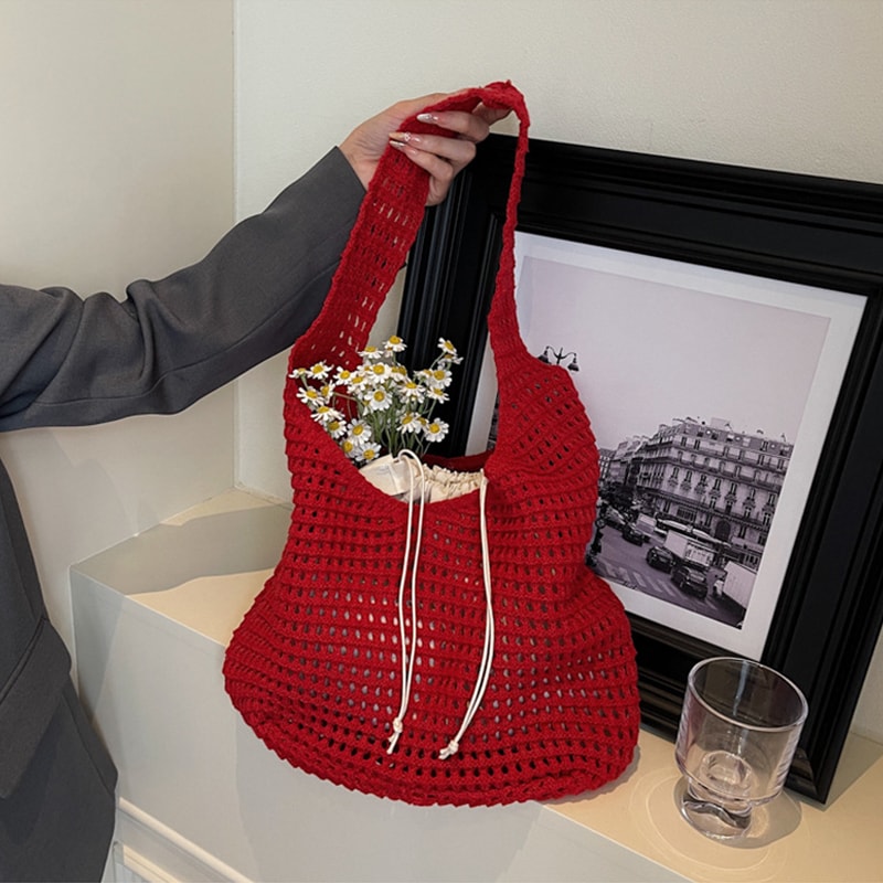 Chic Large Capacity Woven Straw Tote Bag For Women Stylish Shoulder Bag For Casual Beach And Shoppi 8