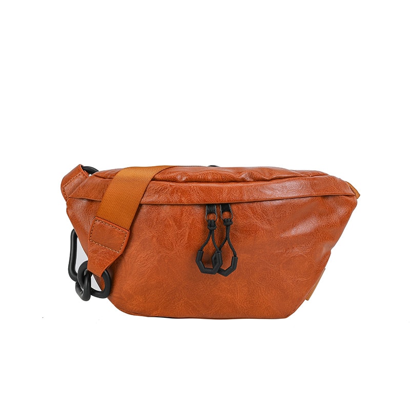 Fashionable Soft PU Leather Waist Bag for Women Thick Chain Crossbody Fanny Pack Stylish Shoulder & Chest Bag Trendy