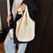 Women Crochet Tote Bag Large Capacity Woven Shoulder Bag Fashionable Solid Color Shopping Bag For B 2