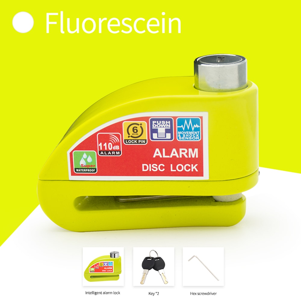 Motorcycle Disc Lock Alarm with AntiTheft Reminder Rope Durable Aluminum Alloy Safety Padlock for Motorcycle and Bicycle