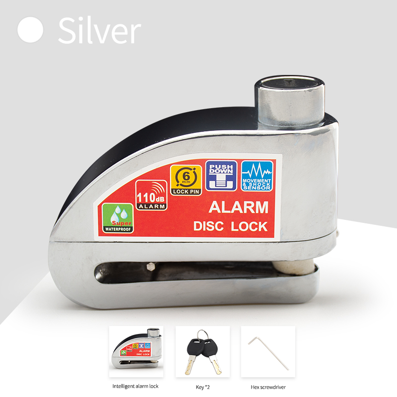 Motorcycle Disc Lock Alarm with AntiTheft Reminder Rope Durable Aluminum Alloy Safety Padlock for Motorcycle and Bicycle