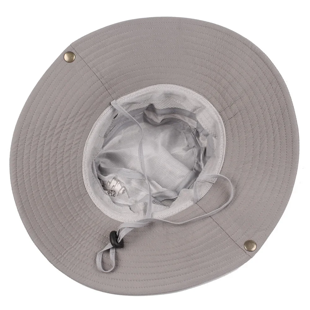 Summer Mens Bucket Hat With UV Protection Wide Brim Panama Safari Hiking Hat Mesh Fisherman Cap 2