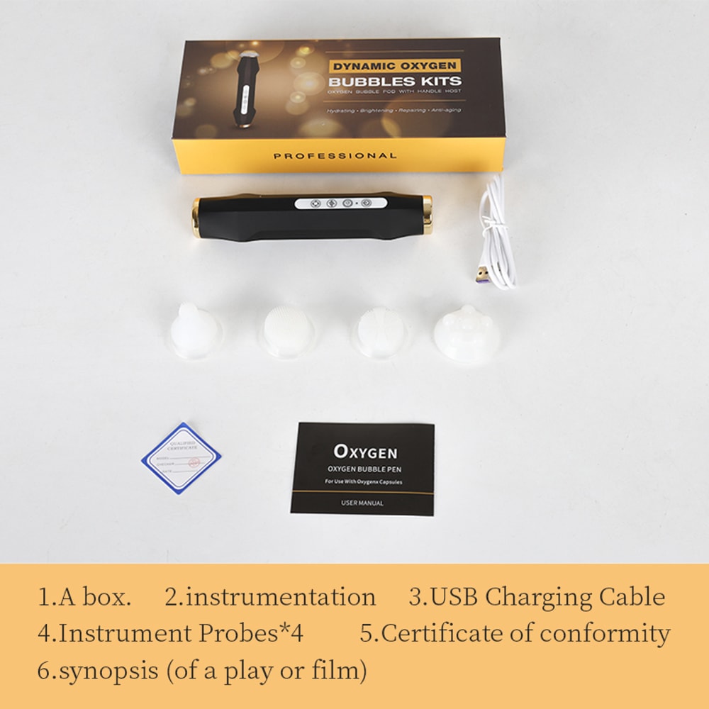 Rechargeable Oxygen Bubble Pen Anti Aging Facial Device for Deep Skin Care & Balance