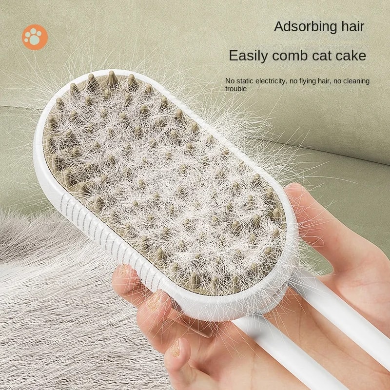 Steamy Dog Cat Grooming Brush Electric Hair Remover With Massage Spray For Pets 4