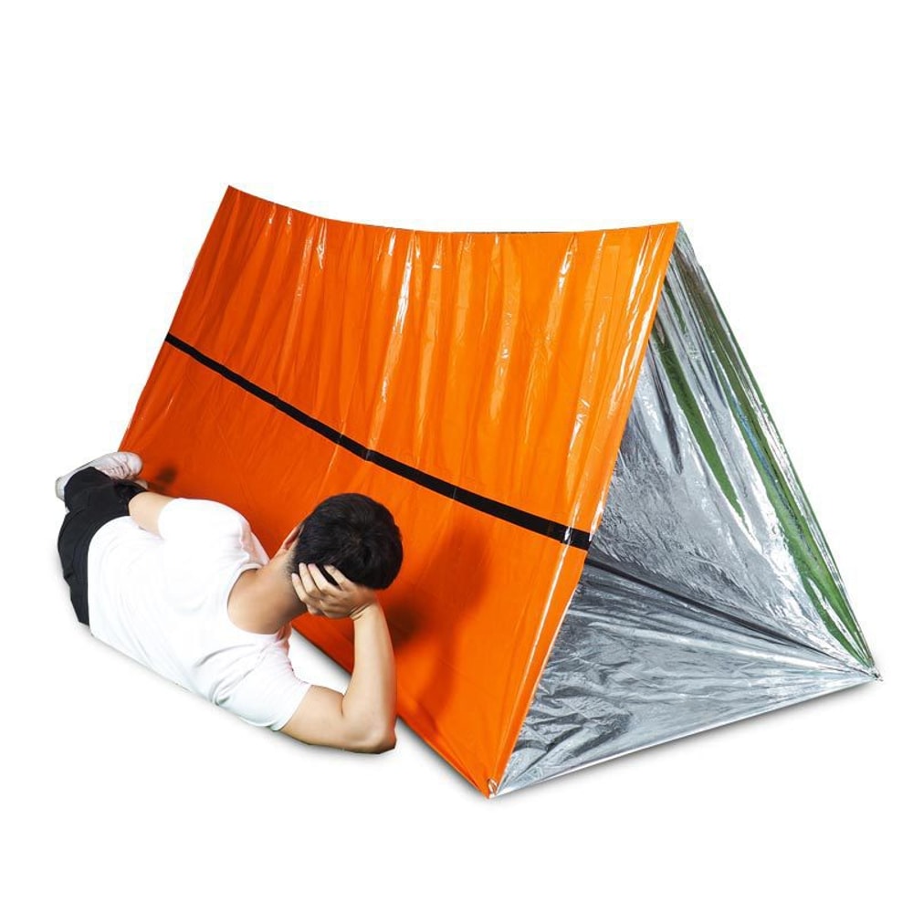 Survival Bivy Shelter Tent Kit Waterproof Mylar Thermal Blanket Sleeping Bag For Emergency Outdoor 3