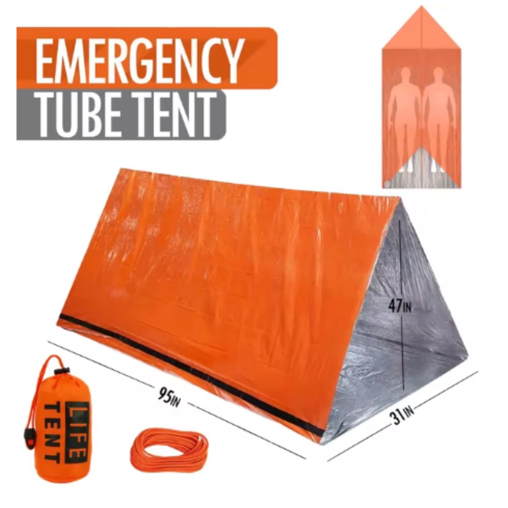 Survival Bivy Shelter Tent Kit Waterproof Mylar Thermal Blanket Sleeping Bag For Emergency Outdoor 5