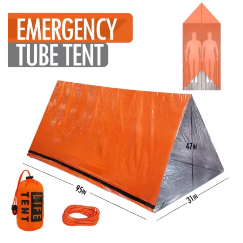 Survival Bivy Shelter Tent Kit Waterproof Mylar Thermal Blanket Sleeping Bag For Emergency Outdoor 5