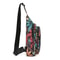 Colorful Leaf Printed Sling Crossbody Bag Stylish Nylon Chest Bag For Women With Adjustable Shoulde 3