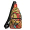 Colorful Leaf Printed Sling Crossbody Bag Stylish Nylon Chest Bag For Women With Adjustable Shoulde 6