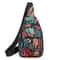 Colorful Leaf Printed Sling Crossbody Bag Stylish Nylon Chest Bag For Women With Adjustable Shoulde 7